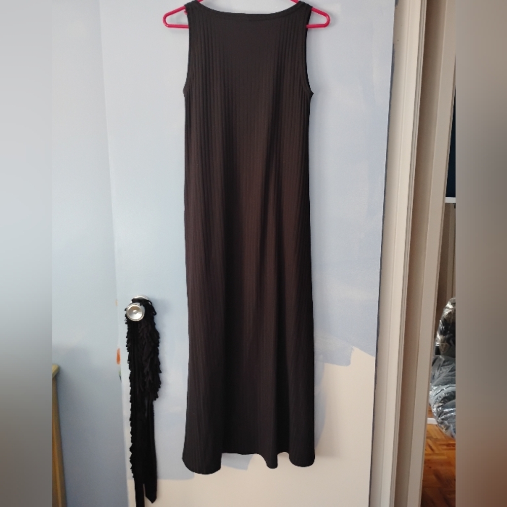 New ALEMBIKA Black Midi Sleeveless Dress Pockets S M - Picture 5 of 6
